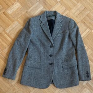 Lauren Ralph Lauren Gray Herringbone Blazer Jacket